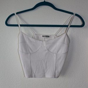 Joah Brown White Corset Style Tank